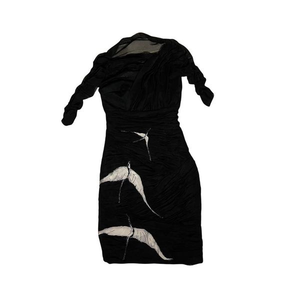 Foley + Corinna black Tulle Dress fitted - Picture 10 of 12